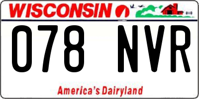 WI license plate 078NVR