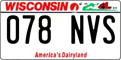 WI license plate 078NVS