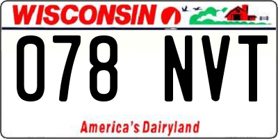 WI license plate 078NVT