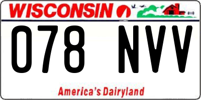 WI license plate 078NVV