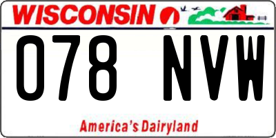 WI license plate 078NVW
