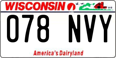 WI license plate 078NVY