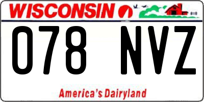 WI license plate 078NVZ