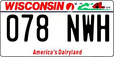 WI license plate 078NWH