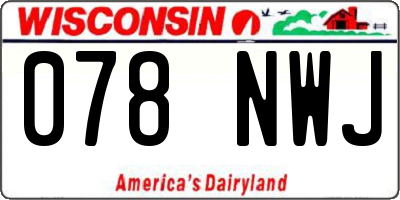 WI license plate 078NWJ