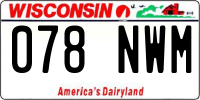 WI license plate 078NWM
