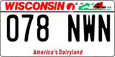 WI license plate 078NWN