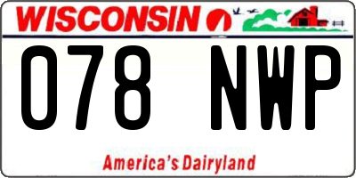 WI license plate 078NWP