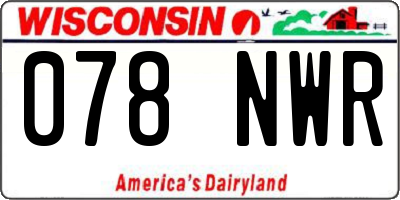 WI license plate 078NWR