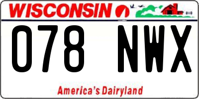 WI license plate 078NWX