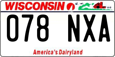 WI license plate 078NXA