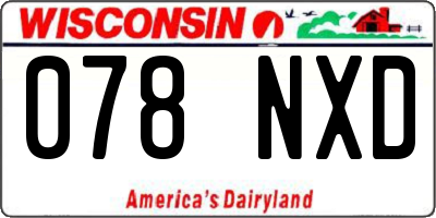 WI license plate 078NXD