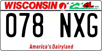 WI license plate 078NXG