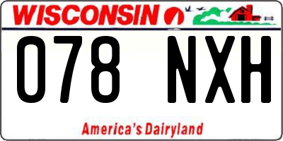 WI license plate 078NXH