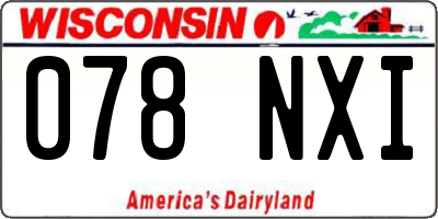 WI license plate 078NXI