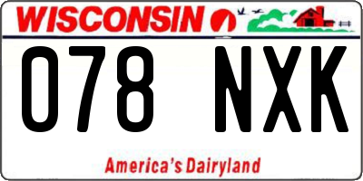 WI license plate 078NXK
