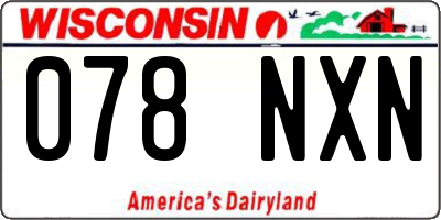 WI license plate 078NXN
