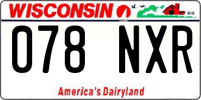 WI license plate 078NXR
