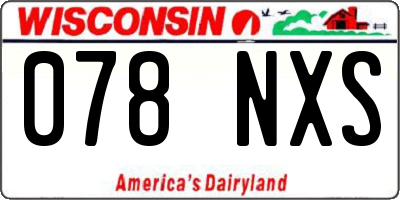 WI license plate 078NXS