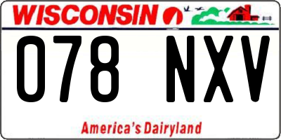 WI license plate 078NXV