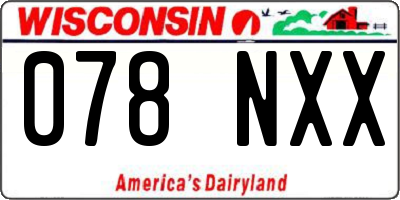 WI license plate 078NXX