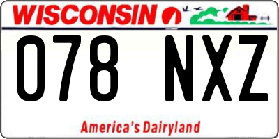 WI license plate 078NXZ