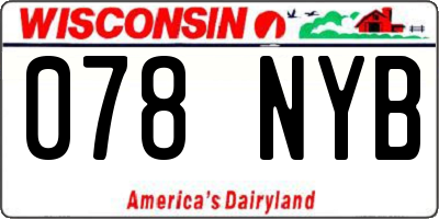 WI license plate 078NYB
