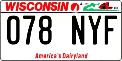 WI license plate 078NYF