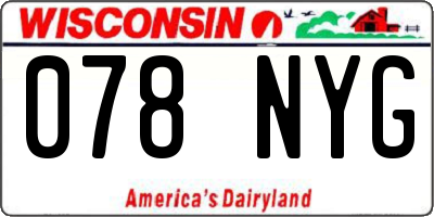 WI license plate 078NYG