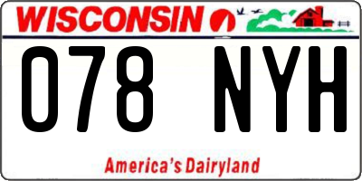 WI license plate 078NYH