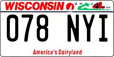 WI license plate 078NYI