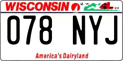 WI license plate 078NYJ