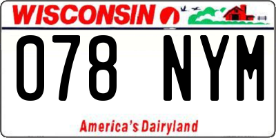 WI license plate 078NYM