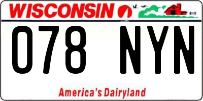 WI license plate 078NYN