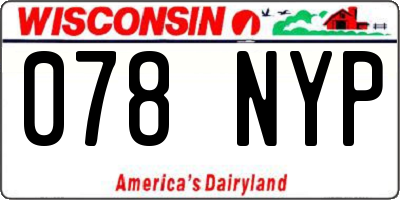 WI license plate 078NYP
