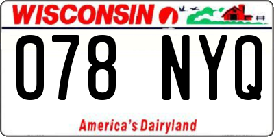 WI license plate 078NYQ