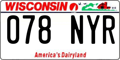 WI license plate 078NYR