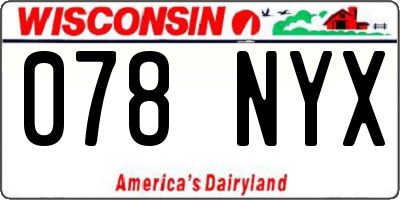 WI license plate 078NYX