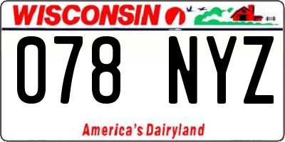 WI license plate 078NYZ