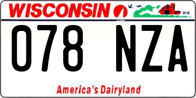 WI license plate 078NZA