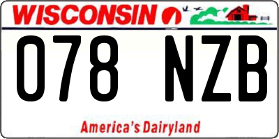WI license plate 078NZB