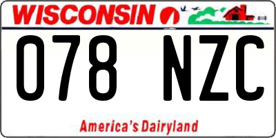 WI license plate 078NZC