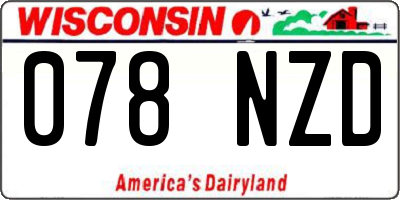 WI license plate 078NZD