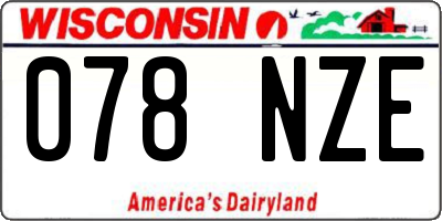 WI license plate 078NZE