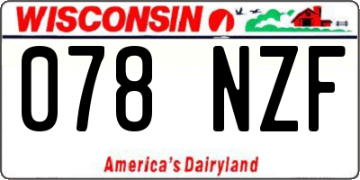 WI license plate 078NZF
