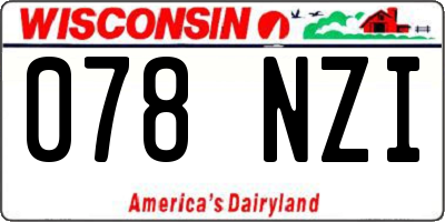 WI license plate 078NZI
