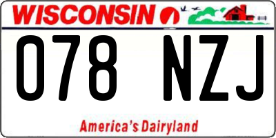 WI license plate 078NZJ
