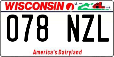 WI license plate 078NZL