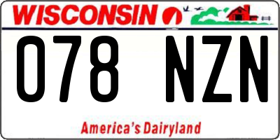WI license plate 078NZN