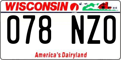 WI license plate 078NZO
